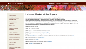 screenshot of original Urbana Market website