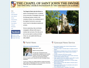 Previous design for the website of the Chapel of Saint John the Divine