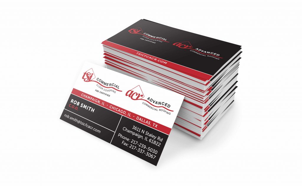 TSI Commercial Floor Covering and Advanced Commercial Roofing business card