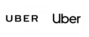 old and new logos for Uber