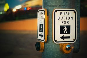 placebo button at a crosswalk